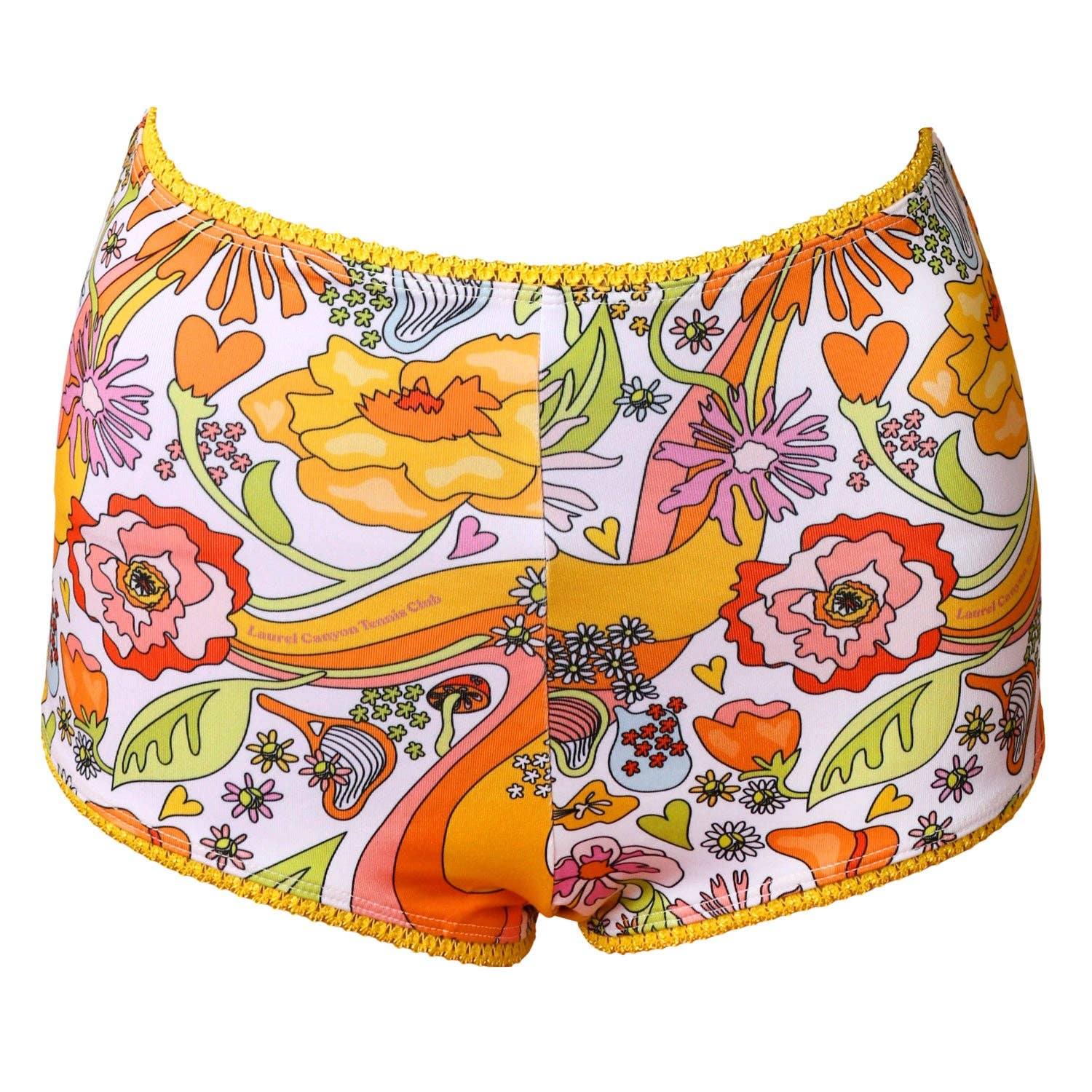 Laurel Canyon Tennis Club - Wholesale Swim Bottoms - Women's - Melty Racquet Floral Printed Tennis Bikini Bottoms1