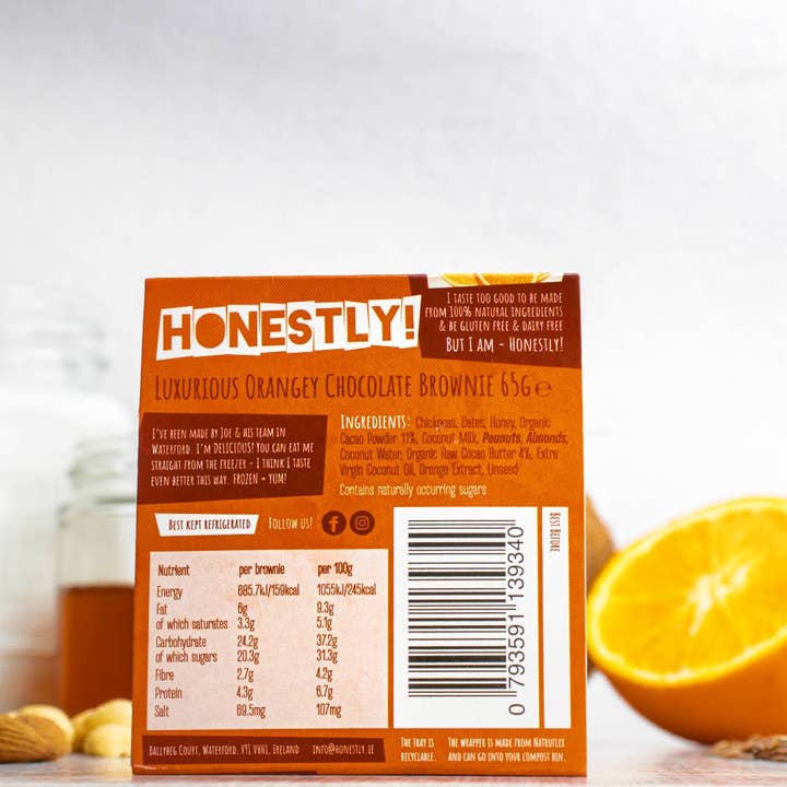 Honestly - Wholesale Brownie - Free From Chocolate Orange Brownie1