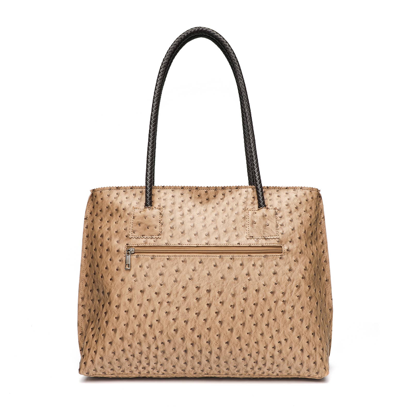 22 Tote - Wholesale Tote Bag - Women's - Deluxe Ostrich Tote Bag with Braided Handles & Multi-Pockets6