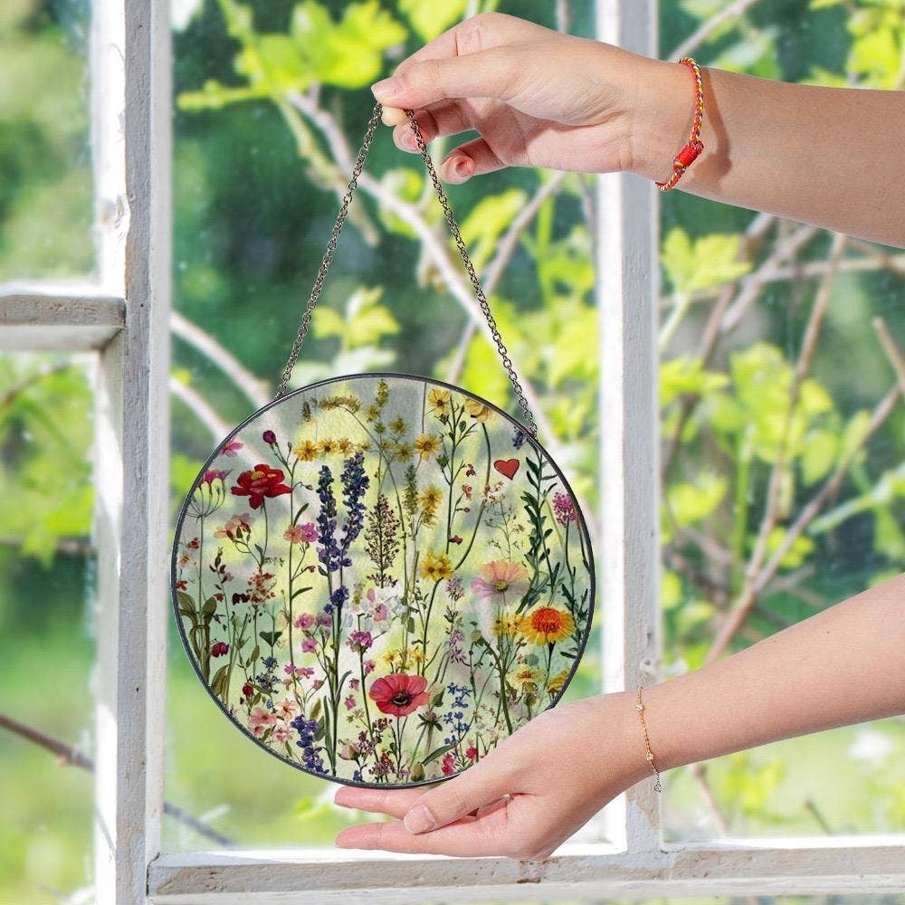 NVC Ecommerce LLC - Wholesale Suncatcher - Wildflower Stained Glass Suncatcher, Nature Ornament0