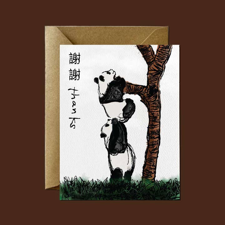 Mitzi Bitsy Spider - Wholesale Thank You Card - Thank you, Panda — Award Winning Thank You Greeting Card