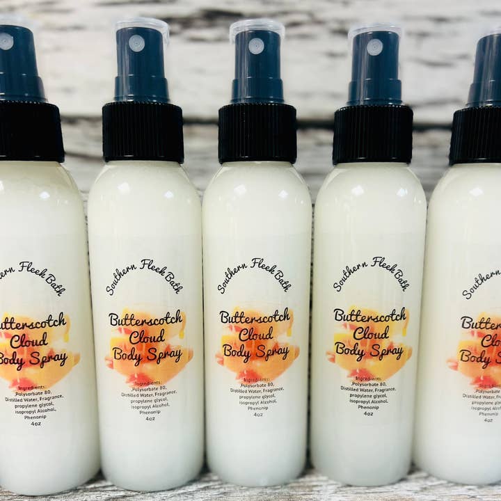 Southern Fleek Bath LLC - Wholesale Face & Body Mist/Water - 4oz Butterscotch Cloud Body Spray