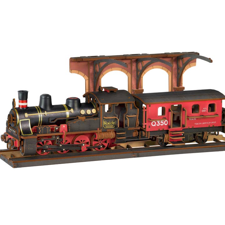 Robotime – Kit de artesanato DIY por atacado – TGS01 Steam Journey Robotime Rollife 3D Puzzle de Madeira 0