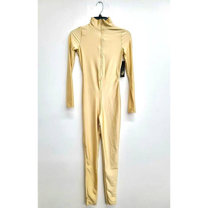 Uptown Apparel - Wholesale Jumpsuit - Women's - J5207 Shiny Front Zipper Stretch Catsuit