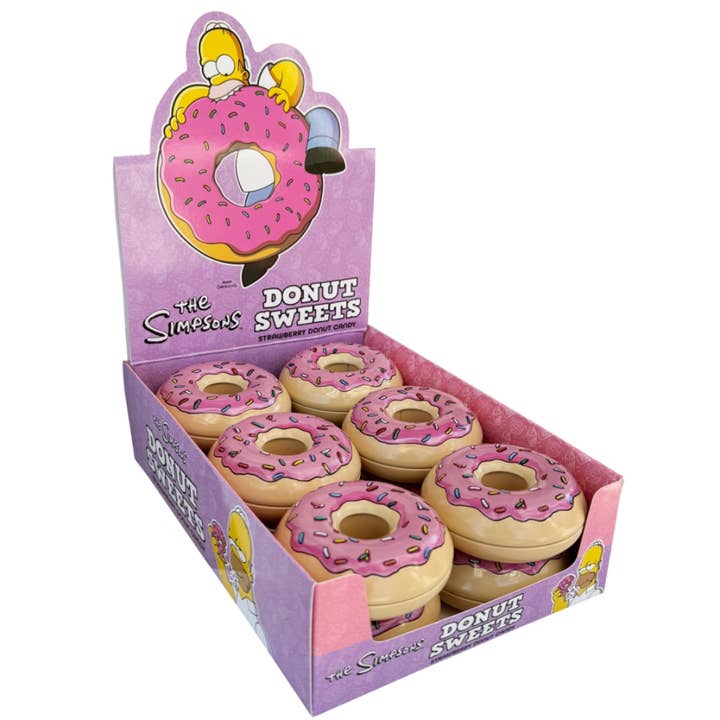 Boston American Simpsons Donut Tin Candy 12 ct for wholesale by Long Island Candy Factory