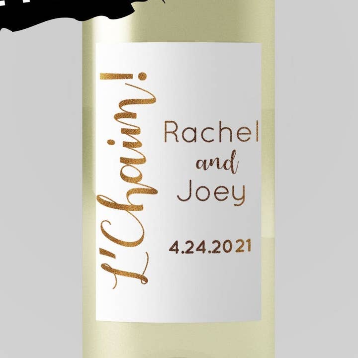 Étiquette de vin personnalisée L'Chaim pour la vente par Nu Creative Co