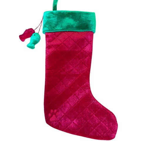 Large Red/Green Cat Dangling Fish Stocking for wholesale by A Pet's World