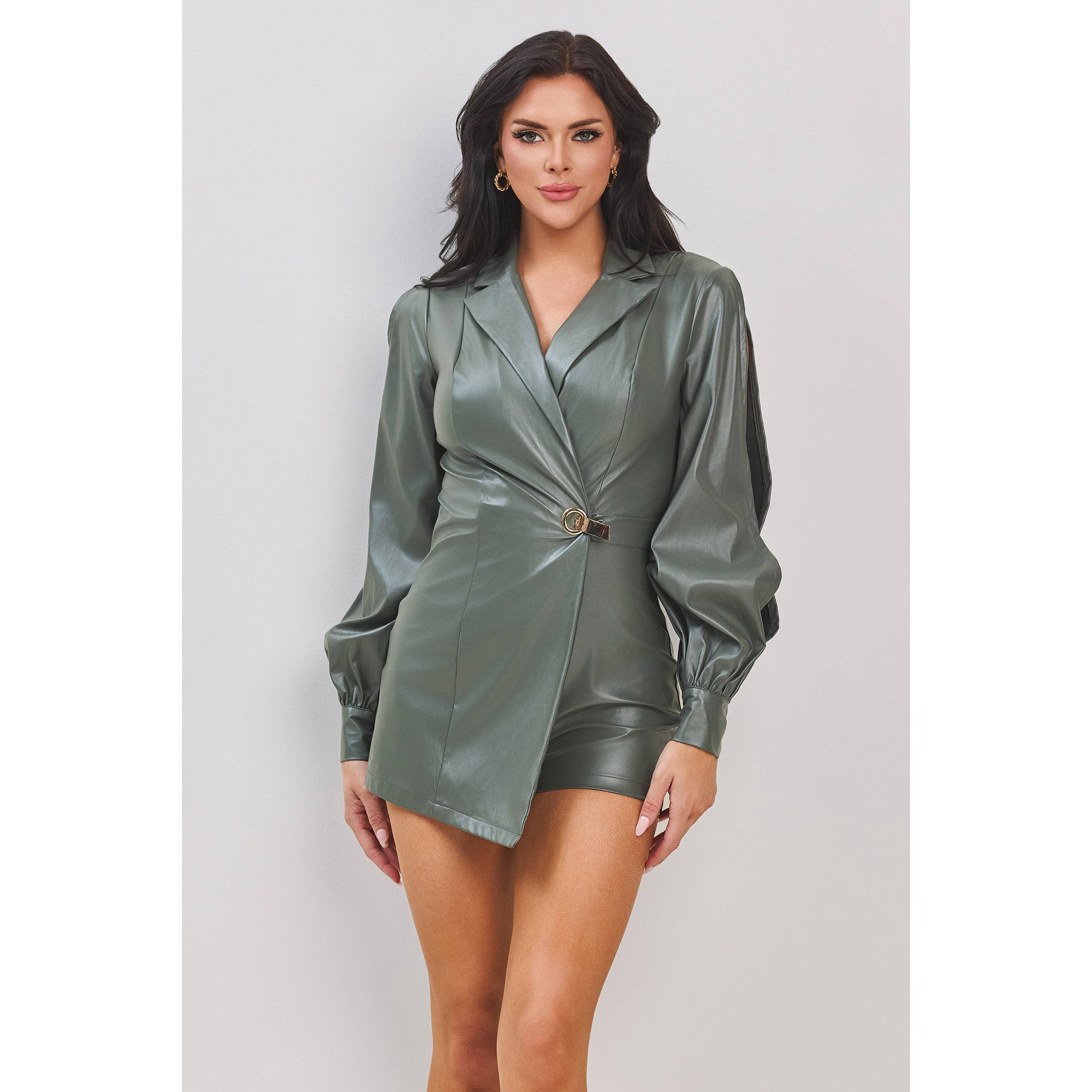 The Sang - Wholesale Romper - Dames - PU LEREN ROMPER MET LANGE MOUWEN13