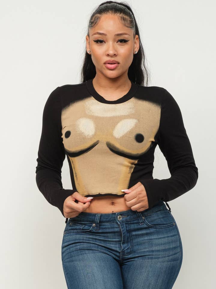 Long Sleeve Graphic Top for wholesale by Boswell