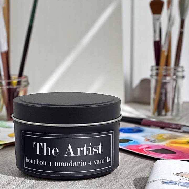 Die Künstler 4oz Kerze Bourbon + Mandarine + Vanille für den Großhandel von Fly Paper Products