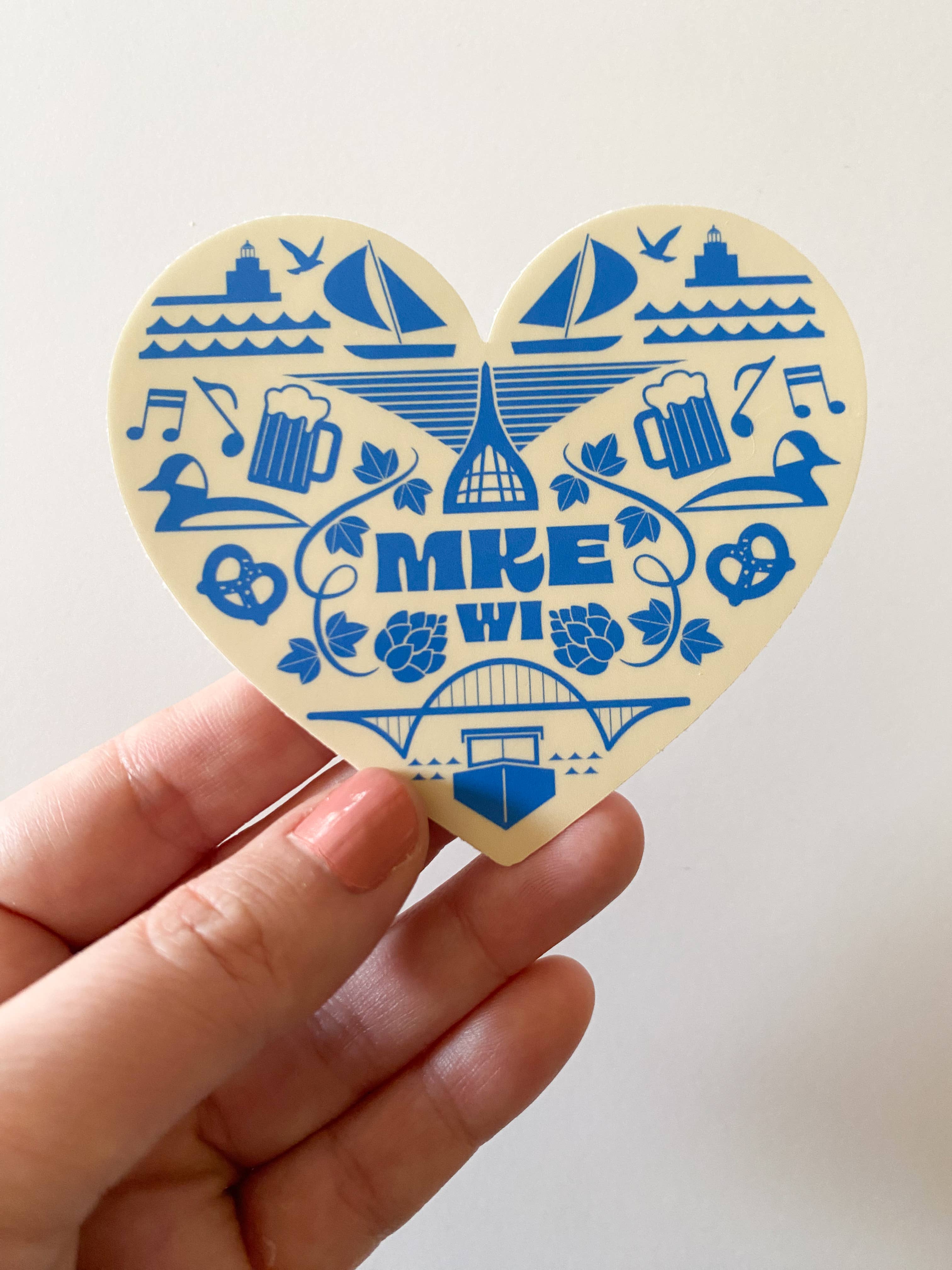 Bottlebrush Graphics – Engroshandel Klistermærke – MKE Milwaukee Heart Icons Vinyl klistermærke2