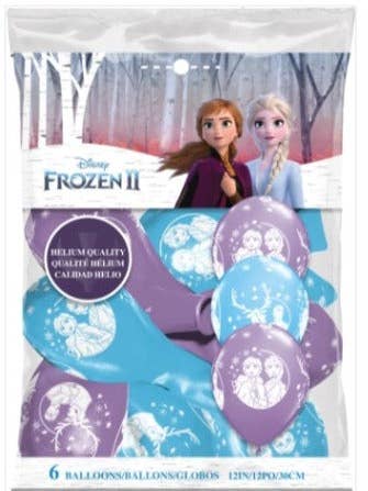 PACK OF 6 LATEX FROZEN BALLOONS for wholesale by Mis Globos