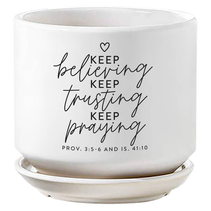 LCP Planter Sigue Creyendo Sigue Confiando para venta al por mayor de Cottage Garden