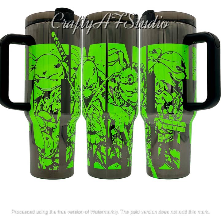 40oz TMNT Laser Engraved Tumbler for wholesale by Crafty AF Studio