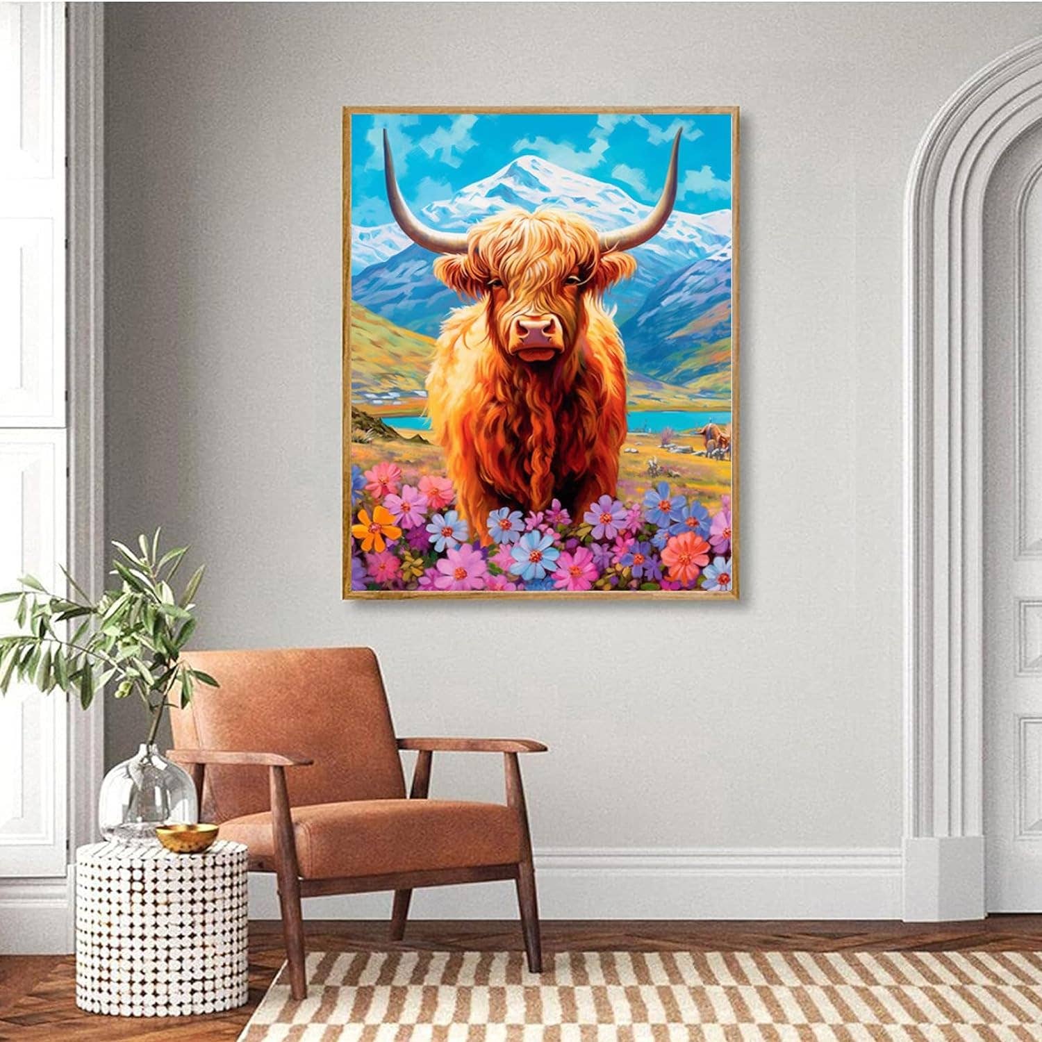 Artistry Rack - Wholesale DIY Craft Kit - Frameless Highland Cow Paint By Number Kit2