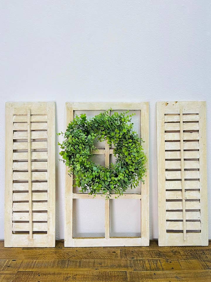 Neston Wood Window, 3pc Set, White, Handmade - 6.13 for wholesale by Rustic Farm