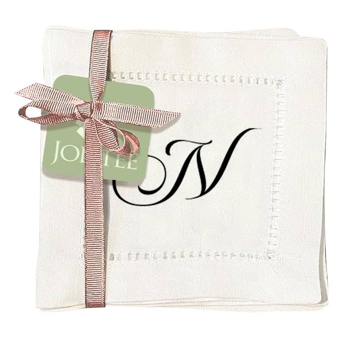 Jolitee - Wholesale Dinner & Cloth Napkin - Hemstitch Napkins - Monogram Script20