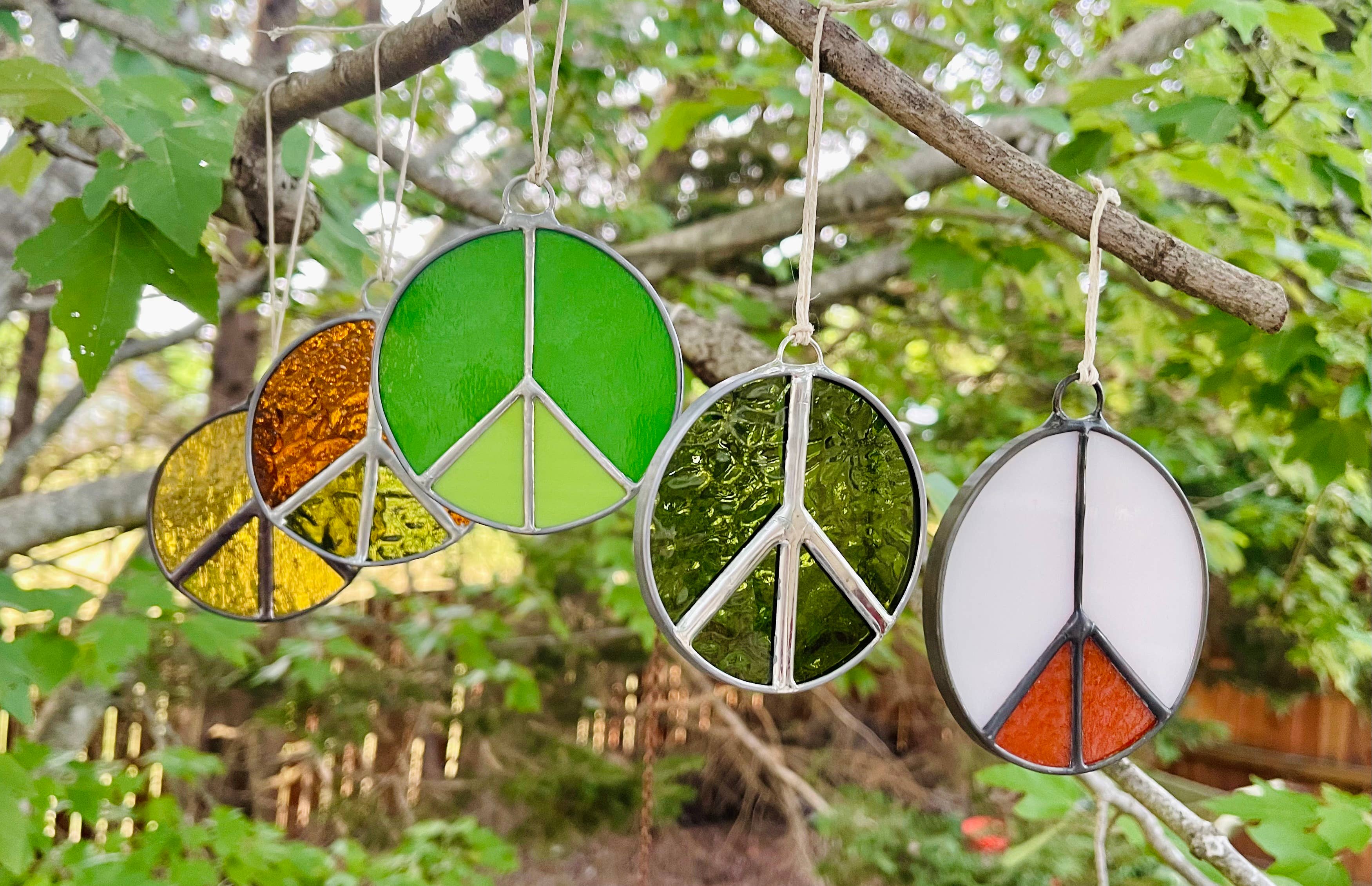 Samara Designs Studio - Wholesale Suncatcher - Glass Peace Sign Suncatcher7
