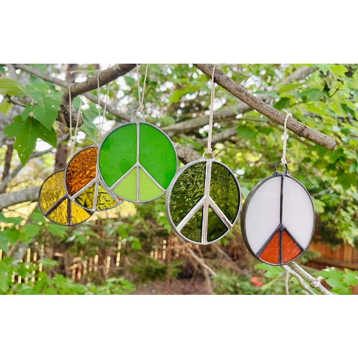 Samara Designs Studio - Wholesale Suncatcher - Glass Peace Sign Suncatcher7