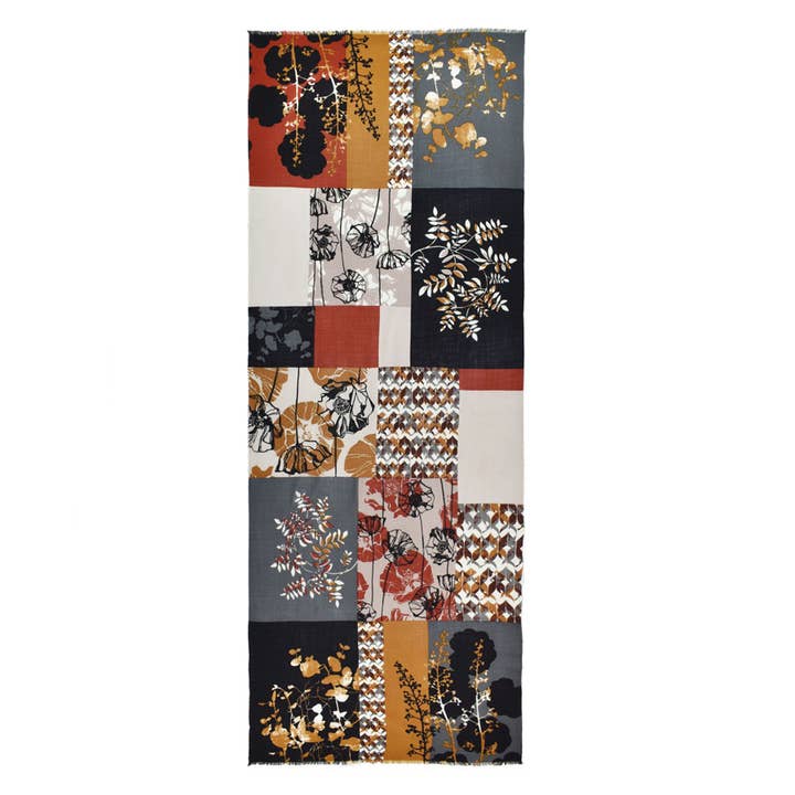 Kamila Mixed Motif Ull Scarf för wholesale av Dupatta Designs