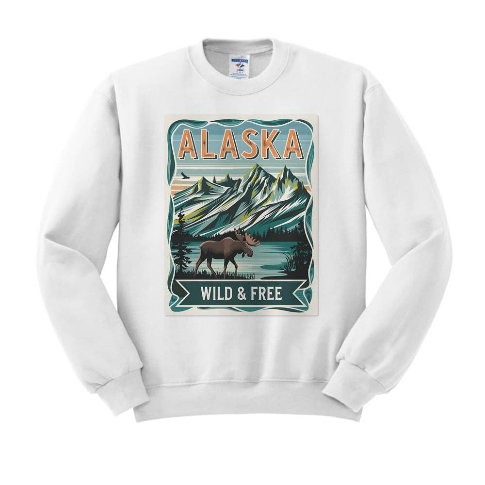 DaisyChainDesignCo - Wholesale Graphic Sweatshirt - Women's - Stamp Alaska Crewneck Sweatshirt5