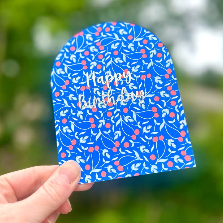 Luxury Gold Foil Flower Arched Birthday Card for wholesale by Wee Birdy