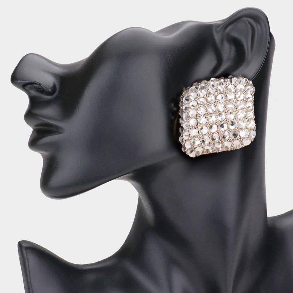 Sensibling Corp. - Wholesale Stud/Post Earrings - Stone Embellished Rhombus Earrings1