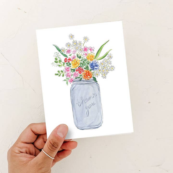 Almeida Illustrations - Wholesale Thank You Card - Wild Flower Thank You Card4