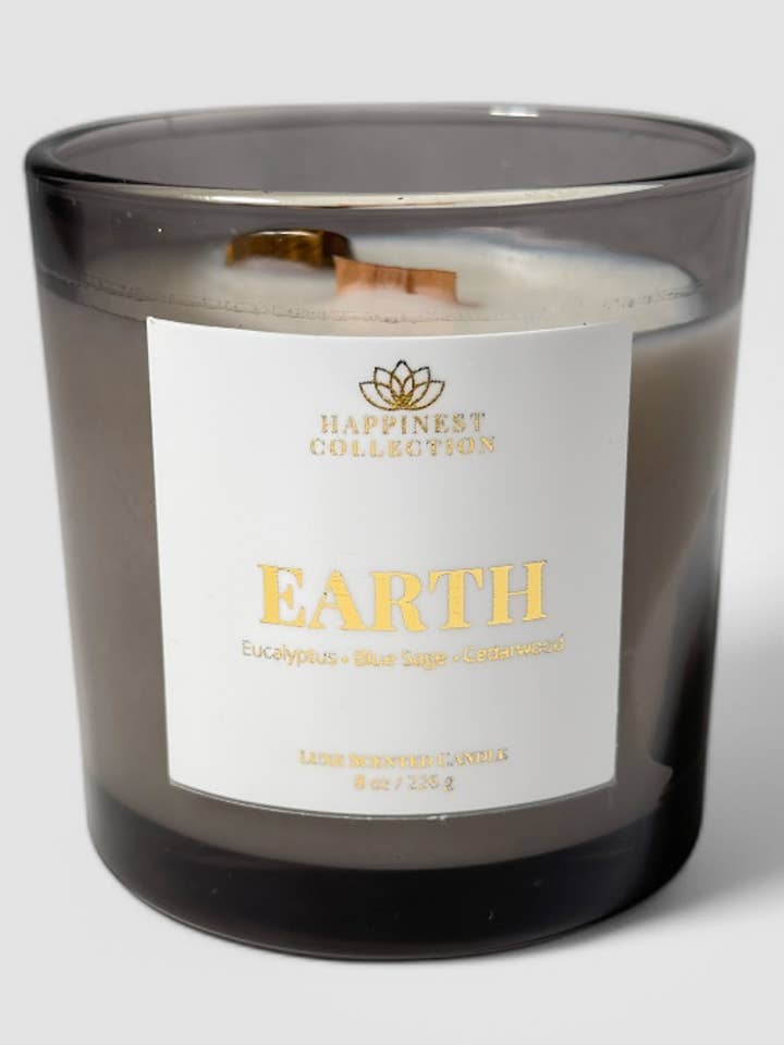 Earth - 8 oz Crystal Candle for wholesale by The Happinest Collection