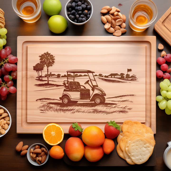 Golf Scene Engraved Cutting Board – Custom Golf Gift for wholesale by Southern Farm Signs