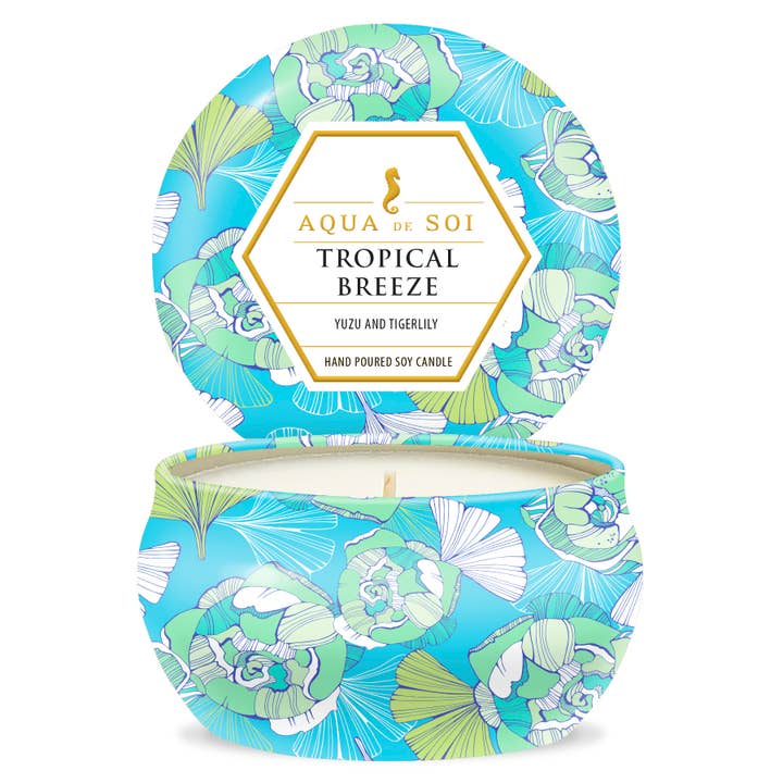 The SOi Company - Wholesale Travel Candles - Tropical Breeze 9oz Aqua De Soy Candle Tin