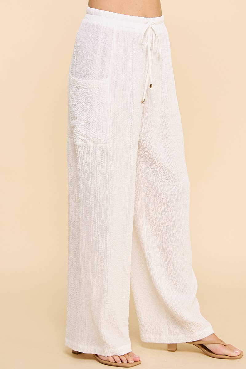 Allie Rose - Wholesale Pants - Women&#x27;s - Drawstring Seersucker Lounge Pants6