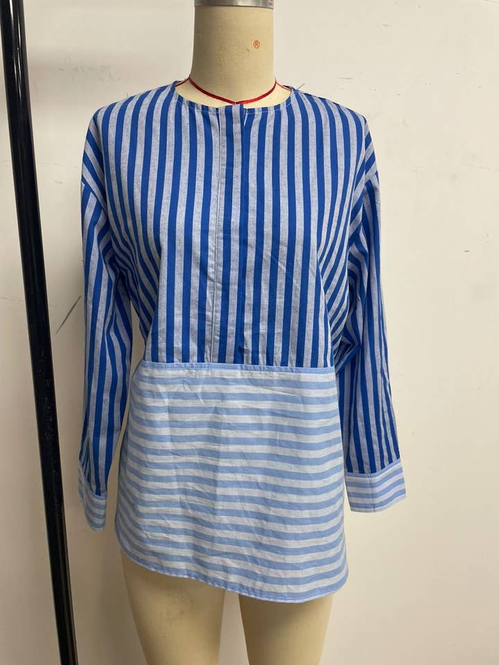 Hyacinth Top | Women's Cotton Poplin Striped Blouse for wholesale by Sugar Cilantro