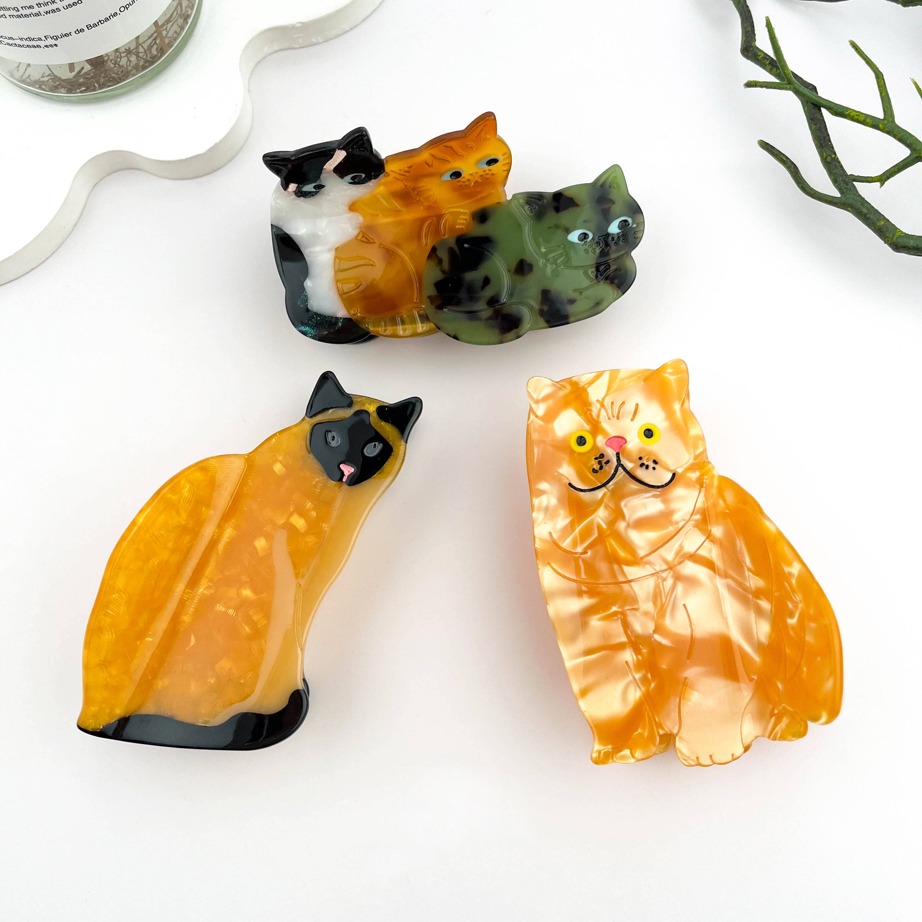 mildstyles - Wholesale Hair Clip - Women's - Adorable Playful Cat Acetate Animal Hair Claw Clip3