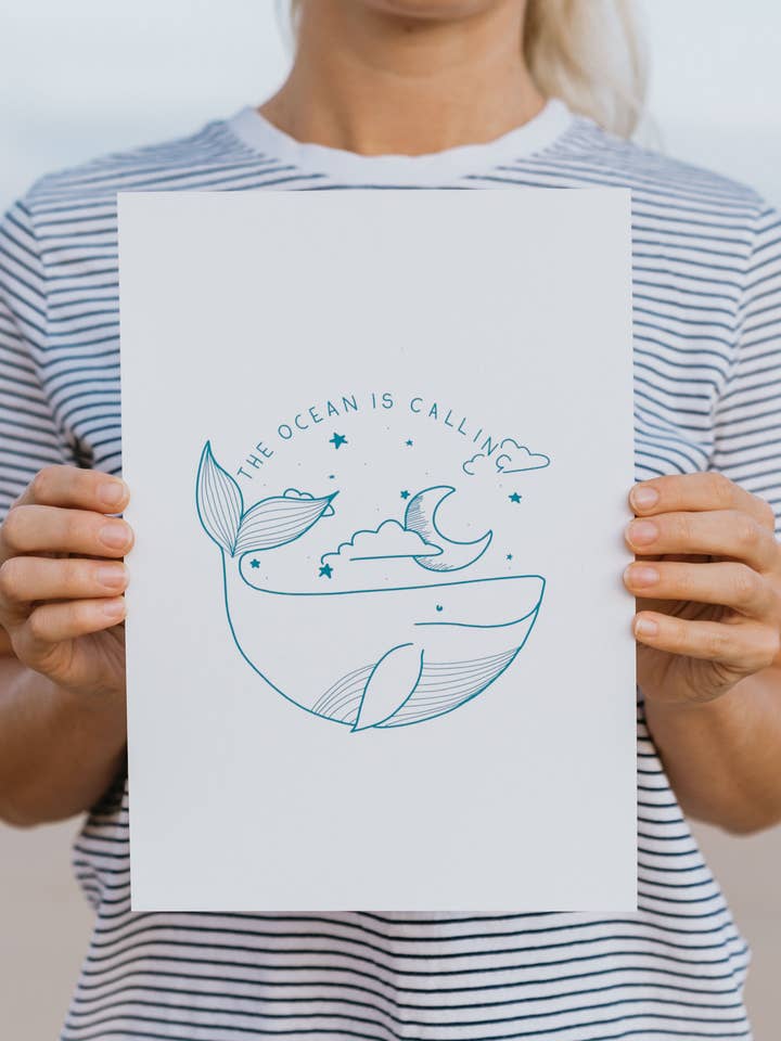 Ocean Calling Print for wholesale by Mora Cornwall