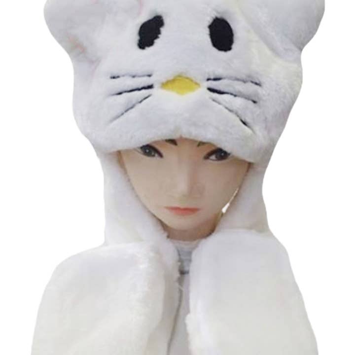 Cap Zone - Wholesale Beanie - Women's - Animal Pals Fuzzy Plush Hat With Long Ear Flaps1