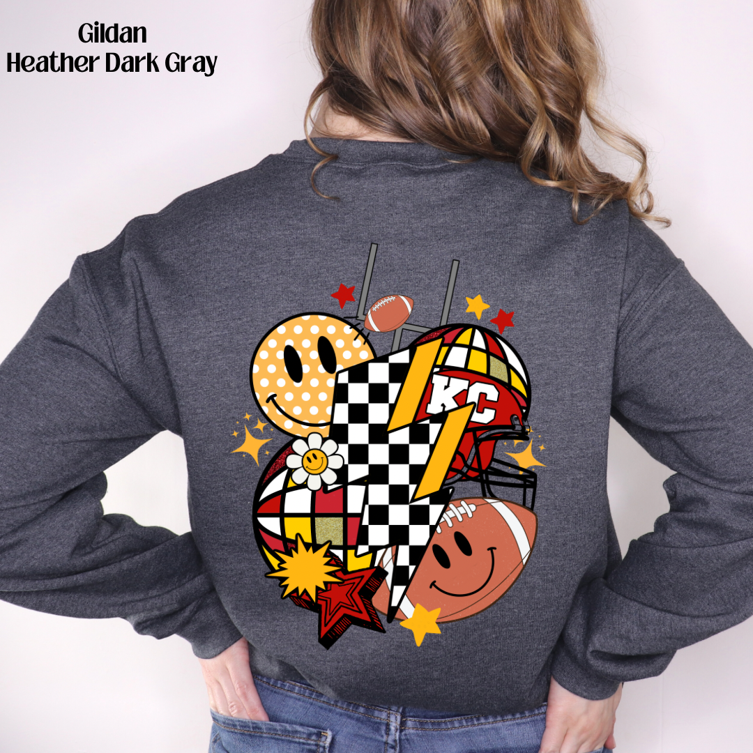 XO, Hannah - Wholesale Graphic Sweatshirt - Women's - Retro Kansas City Front & Back10