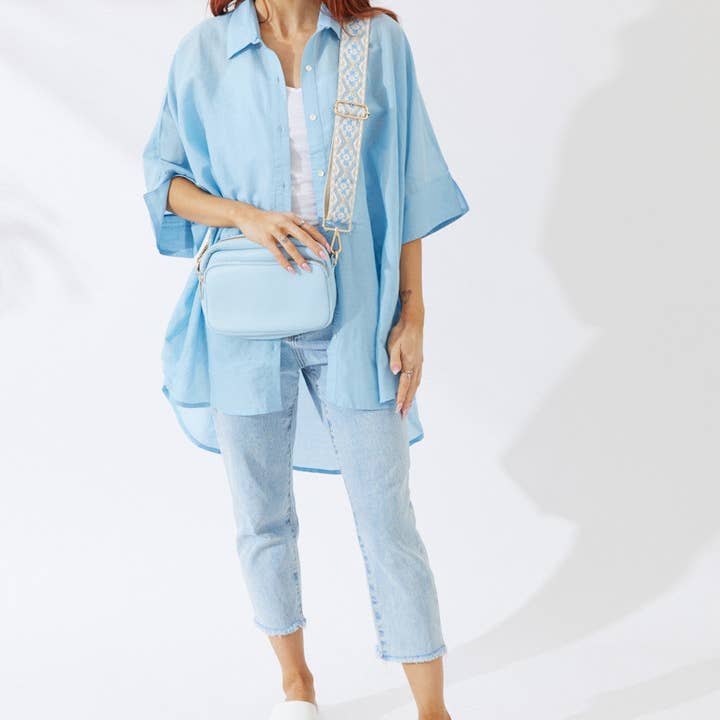 Nakoa The Label - Wholesale Crossbody bag – Women's - Vegan PU Leather California Crossbody - Light Blue11