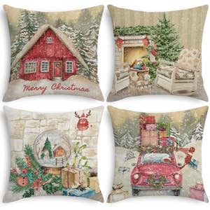 Peking Handicraft Merry Balsam Hooked Christmas Pillow, 12 x 8