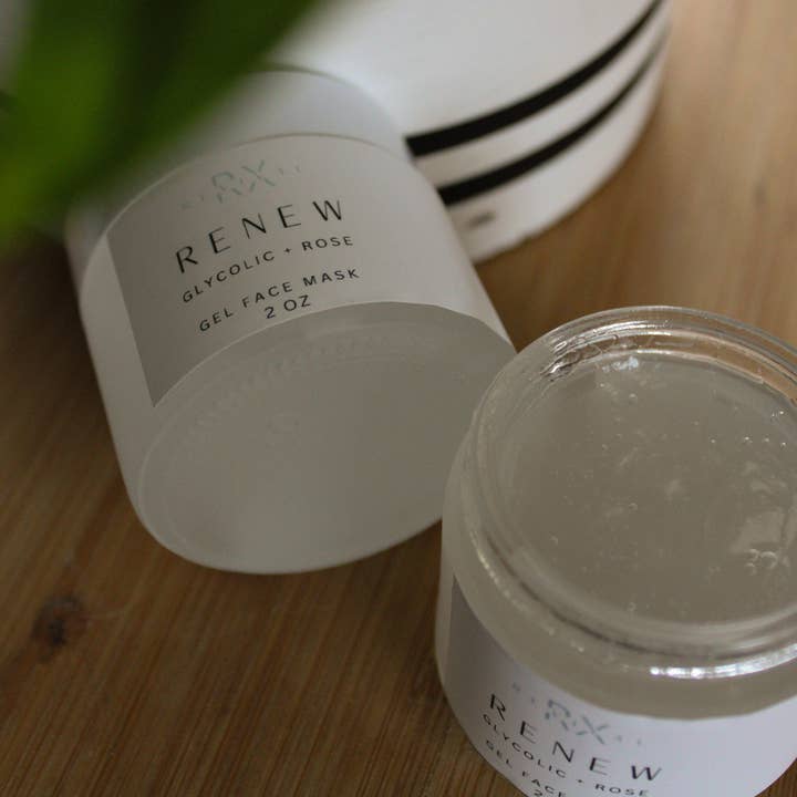revival rx - Wholesale Skincare Face Mask - RENEW: glycolic + rose gel facial mask1