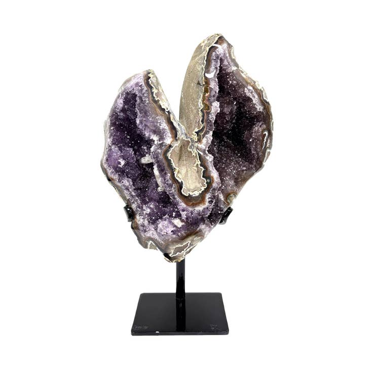 Géode de cristal d'améthyste violette naturelle sur support pour la guérison énergétique, la méditation, la décoration intérieure et la collection de cristaux - RGD837 pour la vente par Gem Avenue Wholesale