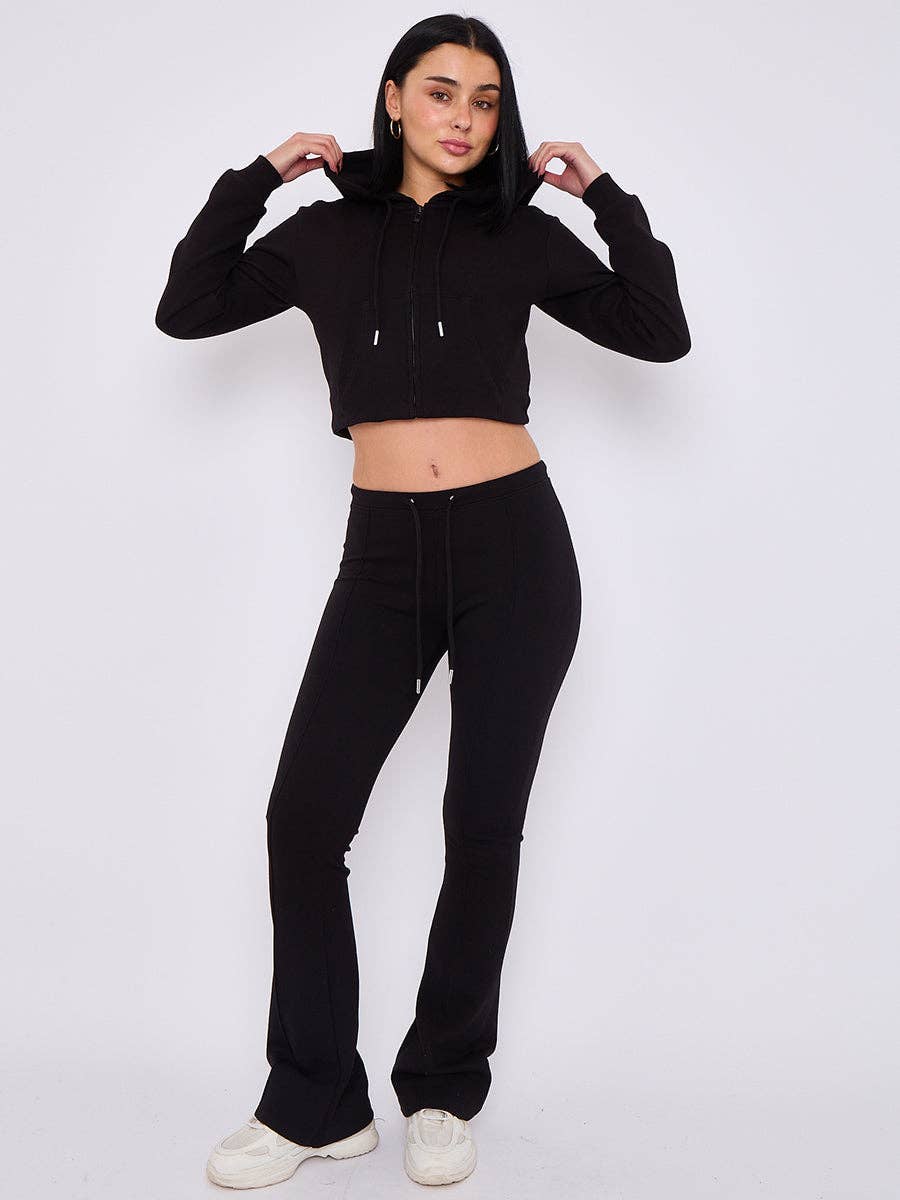 AX Labels - Wholesale Lounge Set - Women's - Interlock Cropped Zip Hoodie and Flared Trouser Set67