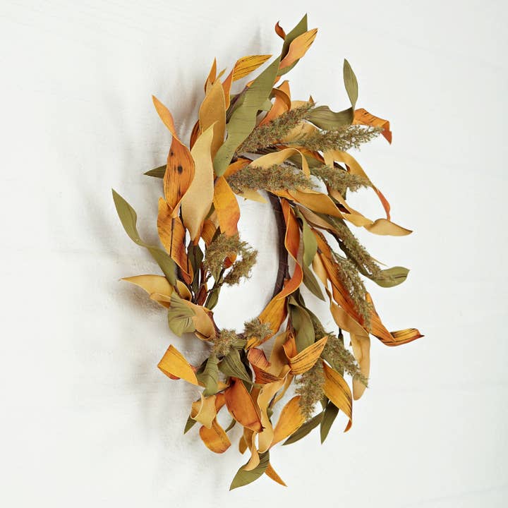 Holiday Depot Inc. - Wholesale Wreath - 31612-16in Wreath-Fall mix herb leaves w. heathers5