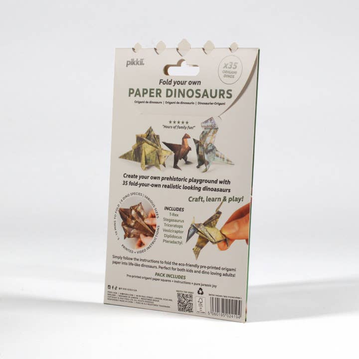 Pikkii – wholesale Origami/Kirigami paper – Paper Dinos | Perfect for Dino Enthusiasts | Cute DIY Kit1