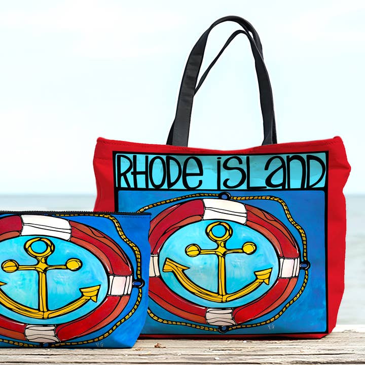 Rhode Island Anchor Tote Bag – Whimsical Coastal Design for wholesale by Atelier Vero Wholesale