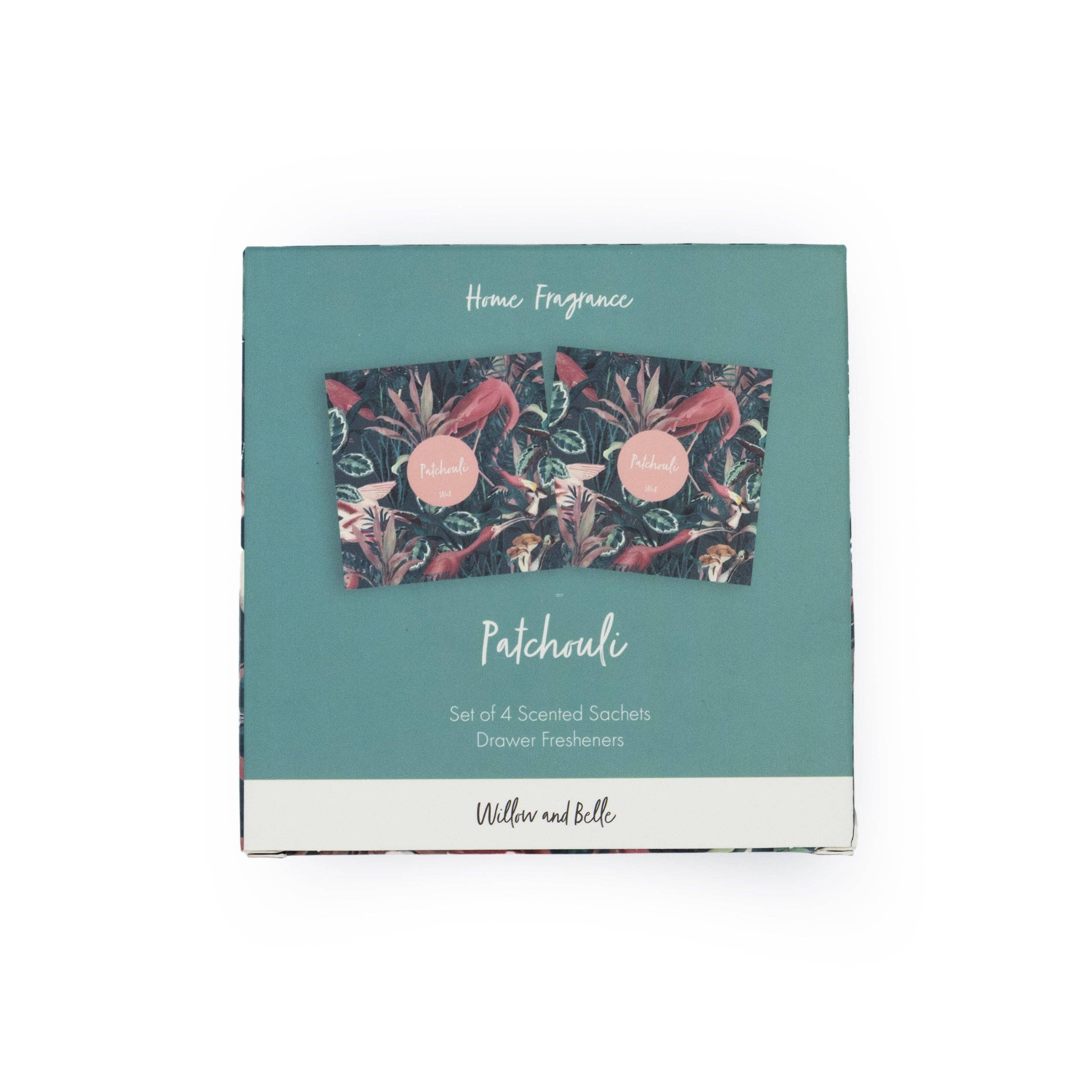 Robert Frederick Ltd - Wholesale Sachet - Willow and Belle Scented Sachet - Set of 4 Patchouli - Jungle Green Design2