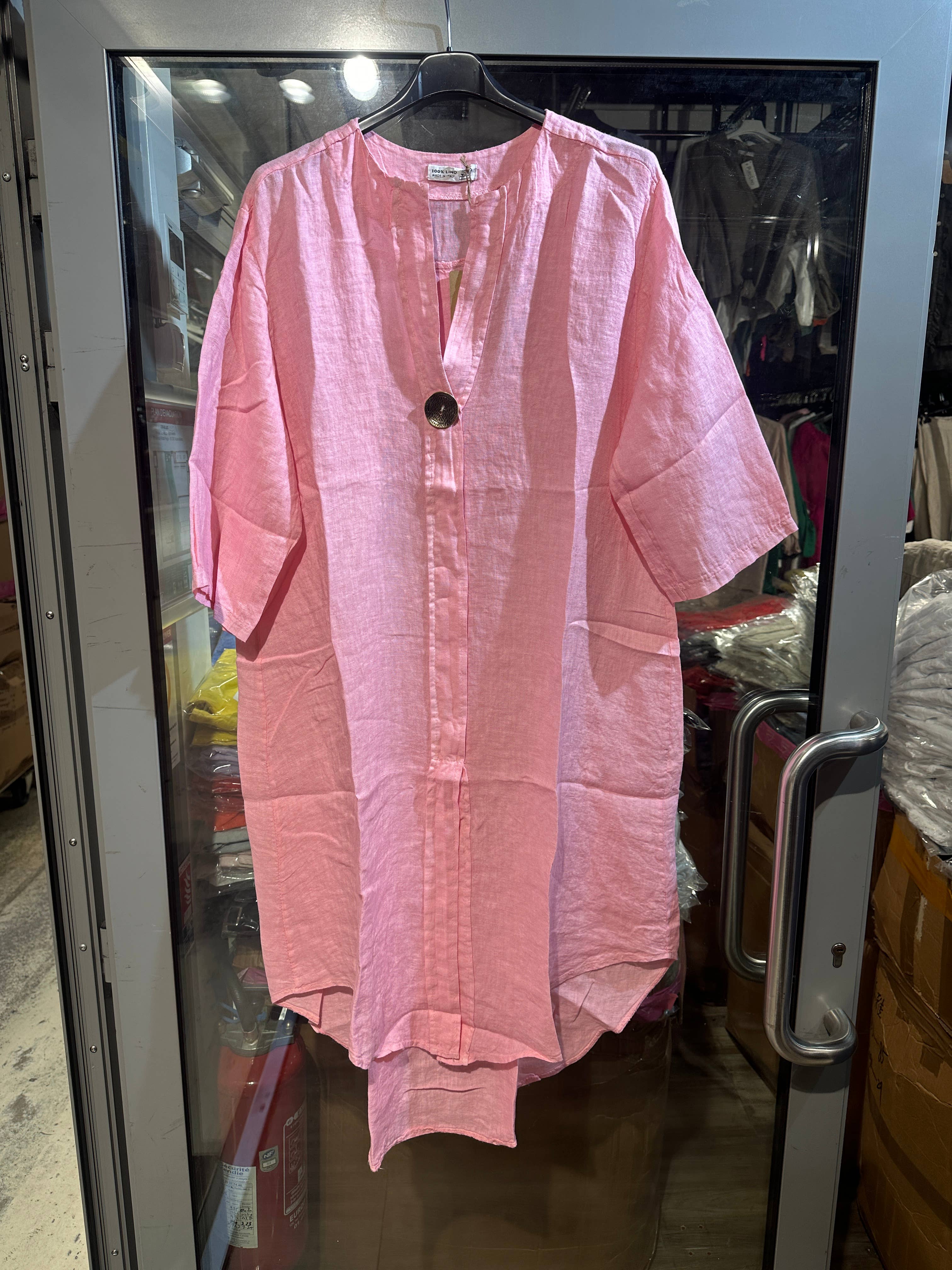 LÉA & LUC - Vente Robe – femme - Robes en 100% Lin avec un bouton REF. 554731