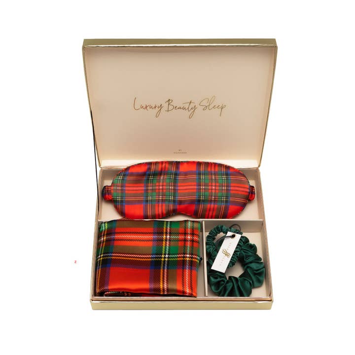 Tartan Red Silk Gift Set for wholesale by SilkSleek®