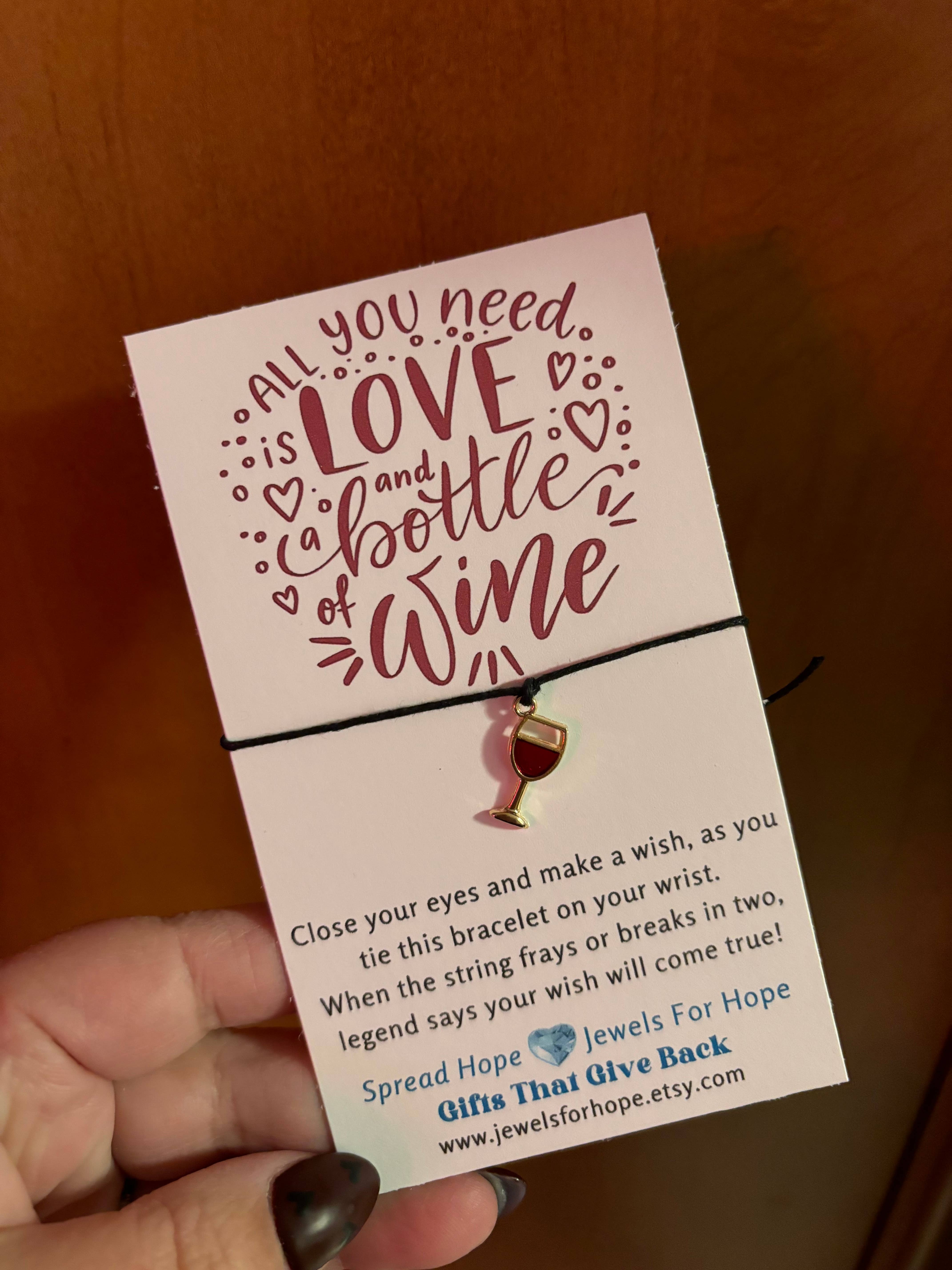 Jewels For Hope - Wholesale Charm/Dangle Bracelet - Wine Lovers, Wine Wish Bracelet, Love Charm Jewelry2