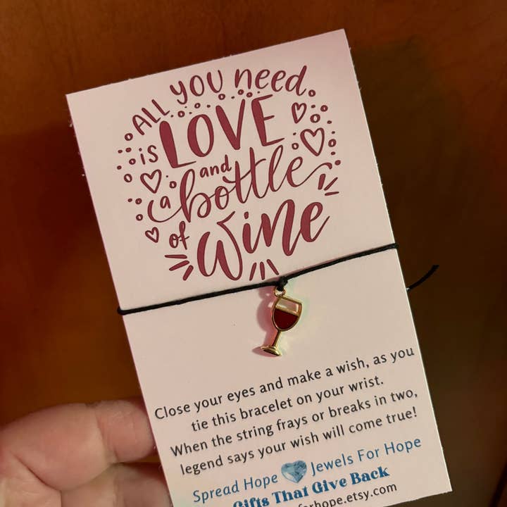 Jewels For Hope - Wholesale Charm/Dangle Bracelet - Wine Lovers, Wine Wish Bracelet, Love Charm Jewelry2